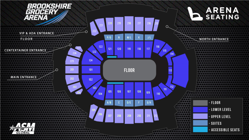 Arena Map Brookshire Grocery Arena