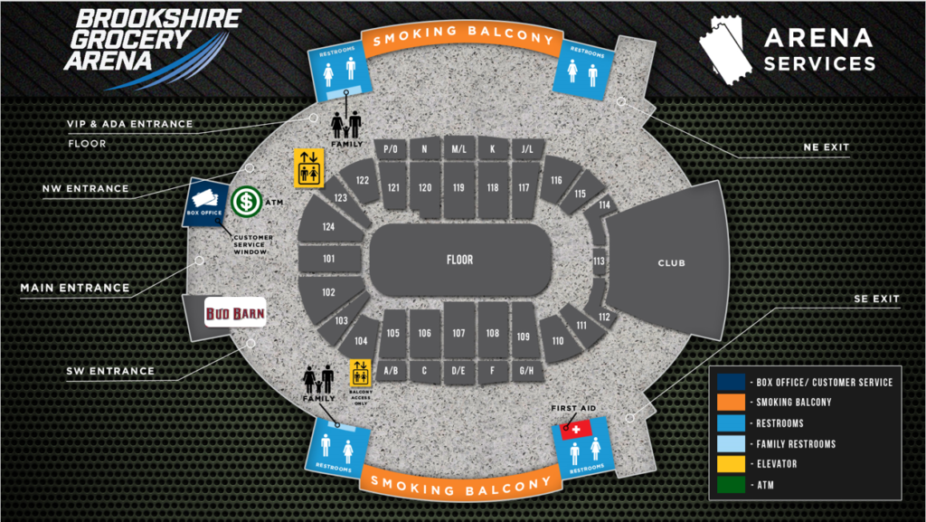 Arena Map Brookshire Grocery Arena